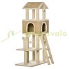 Cat scratching post 60x40x131 cm scratching post natural multi-level cat furniture with cat house and toy