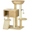 Cat scratching post 60x40x98 cm scratching post natural multi-level cat furniture cat house