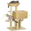 Cat scratching post 60x40x98 cm scratching post natural multi-level cat furniture cat house