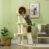 Cat scratching post 60x60x150 cm scratching post natural multi-level cat furniture with cat house, hammock, scratching mat