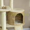 Cat scratching post 60x60x150 cm scratching post natural multi-level cat furniture with cat house, hammock, scratching mat