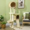 Cat scratching post 60x60x150 cm scratching post natural multi-level cat furniture with cat house, hammock, scratching mat