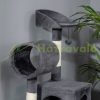 Cat scratching post 48x48x125 cm scratching post gray multi-level cat furniture with cat house and toy