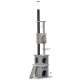 Cat scratching post adjustable height 60x40x225-255 cm scratching post gray multi-level cat furniture