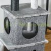 Cat scratching post adjustable height 60x40x225-255 cm scratching post gray multi-level cat furniture