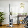 Cat scratching post adjustable height 60x40x225-255 cm scratching post gray multi-level cat furniture