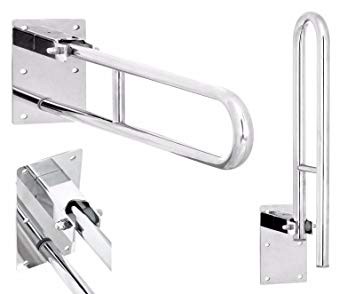 Folding Bathroom Toilet Handrail Stainless Standing Handrail Support for Disabled Elderly 60cm Long