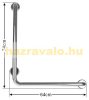 Stainless handrail stand-up handrail support right-angled bent for elderly people with mobility impairments inox acid-resistant steel