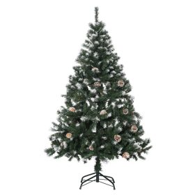   Műfenyő 180 cm havas hatású karácsonyfa 676 ág, 41 dísztoboz