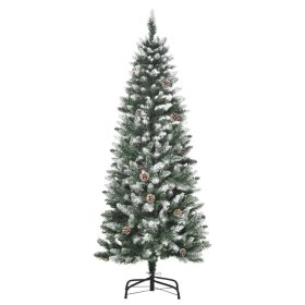 Műfenyő 150 cm 630 ág, 37 toboz, havas ágú karácsonyfa