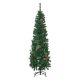 Műfenyő 46x165 cm keskeny karácsonyfa tobozokkal, lángálló ágakkal, stabil talppal, zöld