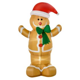   Felfújható karácsonyi mézeskalács figura 183 cm magas, LED-világítással és beépített ventilátorral