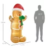 Felfújható karácsonyi mézeskalács figura 183 cm magas, LED-világítással és beépített ventilátorral