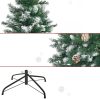 Műfenyő 180 cm magas, havas hatású karácsonyfa fenyőtobozokkal 1111 ág, stabil fém vázzal