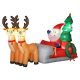 Felfújható karácsonyi dekoráció Mikulás rénszarvas szánon, 216 cm, LED világítással, IP44 kültéri kivitel