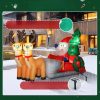 Felfújható karácsonyi dekoráció Mikulás rénszarvas szánon, 216 cm, LED világítással, IP44 kültéri kivitel