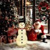 LED-es karácsonyi hóember dekoráció 78 melegfehér LED-del, acélvázzal, beltéri és kültéri használatra