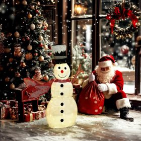   LED-es karácsonyi hóember dekoráció 78 melegfehér LED-del, acélvázzal, beltéri és kültéri használatra