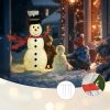 LED-es karácsonyi hóember dekoráció 78 melegfehér LED-del, acélvázzal, beltéri és kültéri használatra