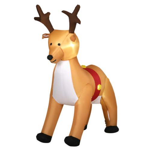 Felfújható karácsonyi rénszarvas 180 cm magas, LED világítással és teljes felszereléssel