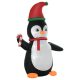Felfújható karácsonyi dekoráció 2,5 m magas világító pingvin LED-fényekkel