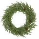 Műfenyő karácsonyi ajtókoszorú 60 cm átmérő, 88 ággal, 7 tobozzal, tűzálló anyagból, zöld színben