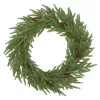 Műfenyő karácsonyi ajtókoszorú 60 cm átmérő, 88 ággal, 7 tobozzal, tűzálló anyagból, zöld színben