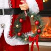 Animált Mikulás figura 120 cm, éneklő és táncoló karácsonyi dekoráció, hangra aktiválódó, piros ruhás kivitel