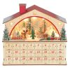 Fából készült adventi kalendárium LED világítással 24 fiókos 36x10x34 cm újratölthető karácsonyi naptár 