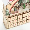 Fából készült adventi kalendárium LED világítással 24 fiókos 36x10x34 cm újratölthető karácsonyi naptár 