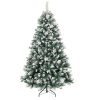 Műfenyő karácsonyfa 180 cm magas, havas hatású, 1000 ággal, 34 tobozzal, fém talppal