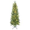 Műfenyő karácsonyfa LED világítással 180 cm magas, 605 ággal, 200 melegfehér LED-del, keskeny kivitel