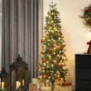 Műfenyő karácsonyfa LED világítással 180 cm magas, 605 ággal, 200 melegfehér LED-del, keskeny kivitel