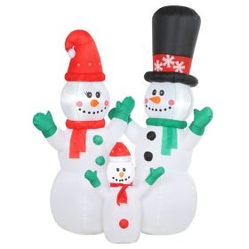   Felfújható hóember család 180 cm magas, LED világítással, IP44 kültéri kivitel