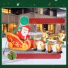 Felfújható Mikulás rénszarvas szánon 2,4 m, LED világítással, IP44 vízálló kültéri dekoráció