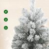 Mini műfenyő karácsonyfa 60 cm magas, havas hatású, 72 ággal, 6 tobozzal, beton talppal és lenvászon borítással