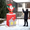 Felfújható Mikulás a kéményben mozgó karácsonyi dekoráció LED világítással, IP44 kültéri kivitel
