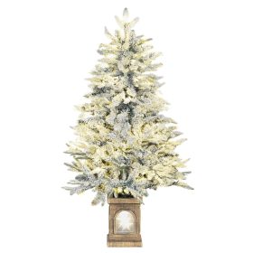   Műfenyő havas hatású ágakkal 120 cm, 100 LED-del, 8 világítási móddal