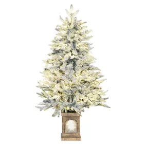   Műfenyő havas hatású ágakkal 120 cm, 100 LED-del, 8 világítási móddal