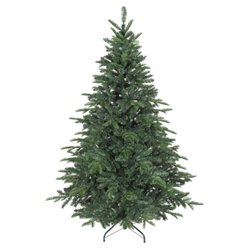 Műfenyő karácsonyfa 180 cm magas, 1062 ágas valósághű hatású ágakkal, fém talppal, zöld színben