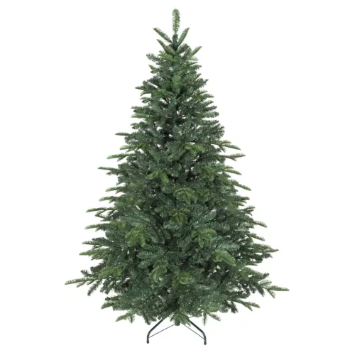 Műfenyő karácsonyfa 180 cm magas, 1062 ágas, tűzálló, valósághű hatású ágakkal, fém talppal, zöld színben