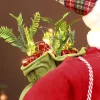 Éneklő és mozgó Mikulás figura 160 cm magas, LED-es ajándékzsákkal és haranggal, hangra aktiválódó