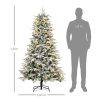 Műfenyő 180 cm havas hatású karácsonyfa LED-világítással ellátott műfenyő zöld/fehér