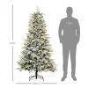 Műfenyő 180 cm havas hatású karácsonyfa LED-világítással ellátott műfenyő zöld/fehér