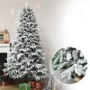 Műfenyő 180 cm havas hatású karácsonyfa LED-világítással ellátott műfenyő zöld/fehér