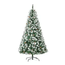 Műfenyő 180 cm havas hatású karácsonyfa 800 ág, 61 toboz tűzálló ágak