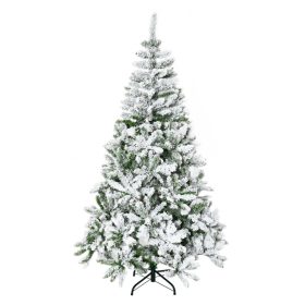   Műfenyő 180 cm havas hatású karácsonyfa automatikusan nyíló műfenyő zöld/fehér
