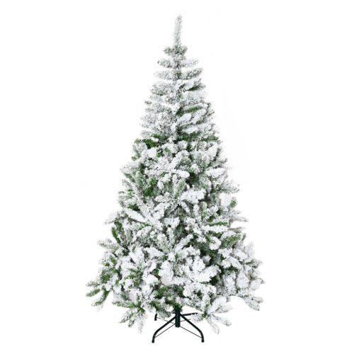 Műfenyő 180 cm havas hatású karácsonyfa automatikusan nyíló műfenyő zöld/fehér