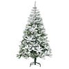 Műfenyő 180 cm havas hatású karácsonyfa automatikusan nyíló műfenyő zöld/fehér