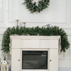 Műfenyő girland 180 cm valósághű, formázható, tűzálló karácsonyi dekoráció